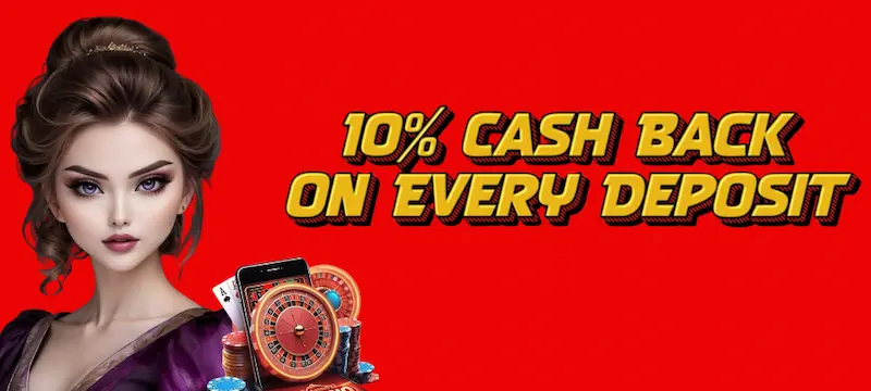 MOONSTAR Gaming 10% Cashback on every deposit