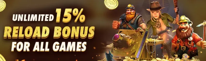 GOODJILI Casino Unlimited 15% Reload Bonus for all Games 