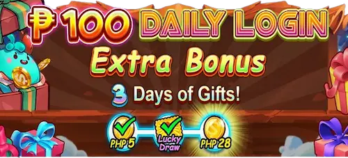 BLUEJACKPOT888 ₱100 daily login extra bonus 2 days of gifts